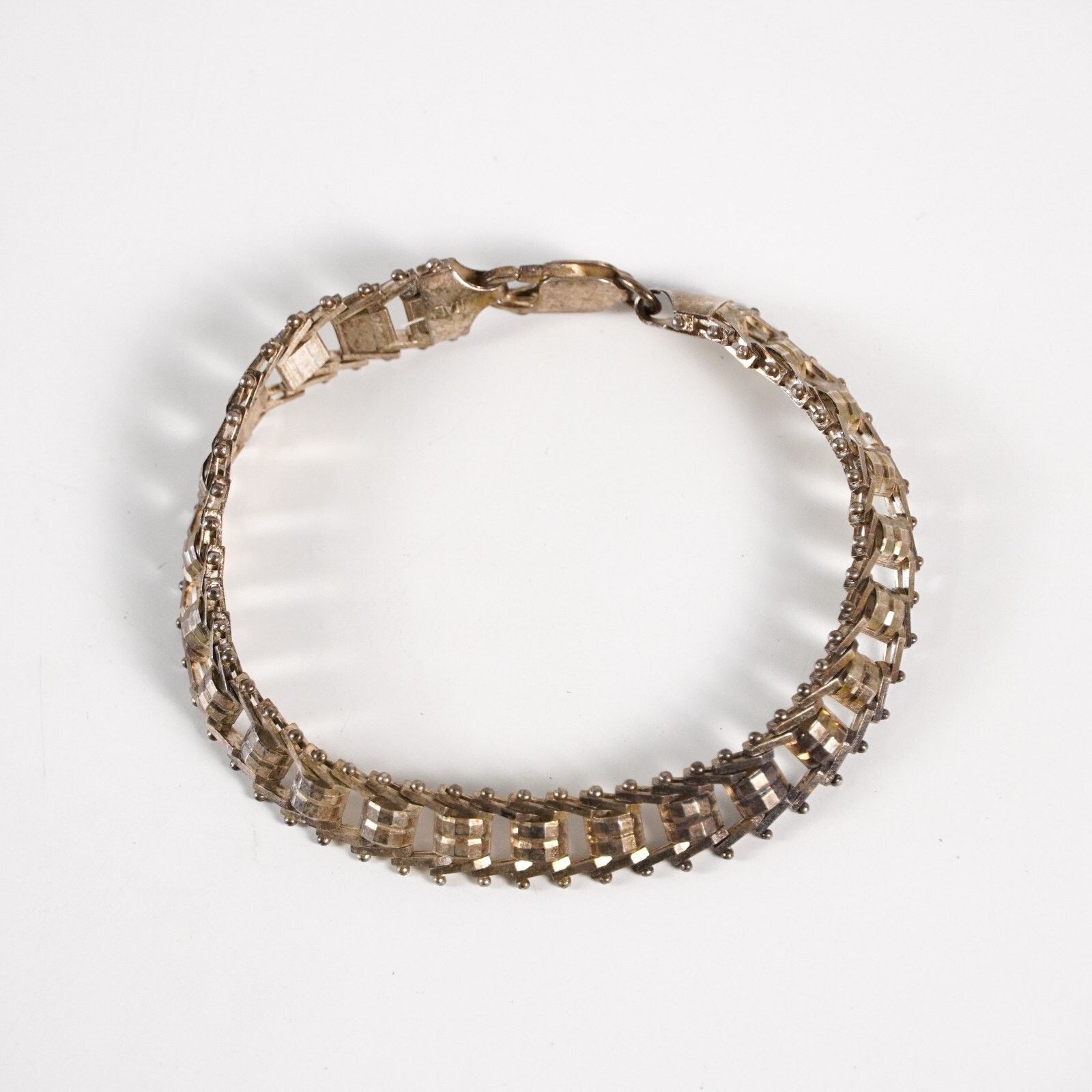 Other Vintage 925 Sterling Silver Chain Link Bracelet Clasp Italy Size ONE SIZE - 2 Thumbnail