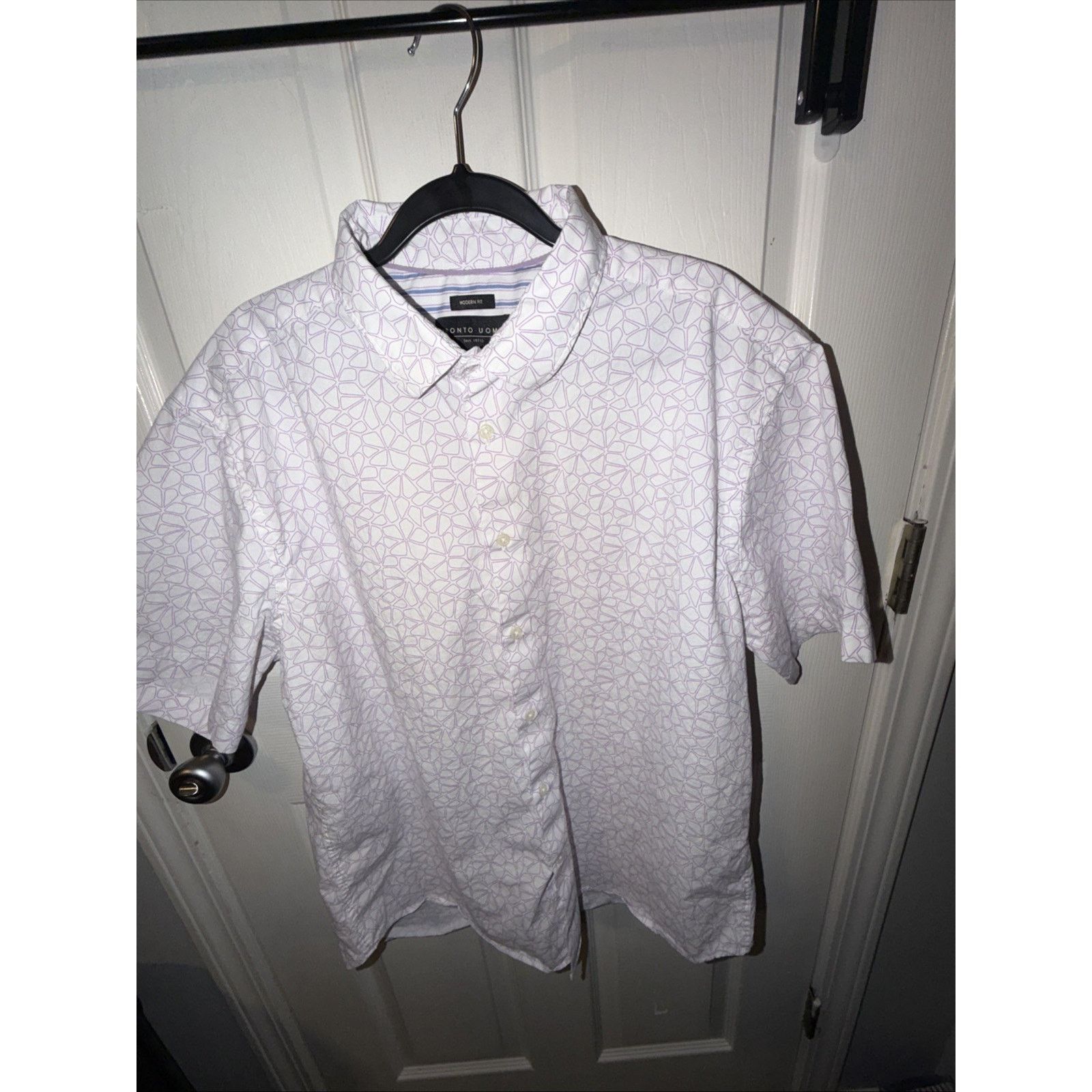 Pronto Uomo Pronto Uomo Men XL Floral Button Up Shirt Purple White Size US XL / EU 56 / 4 - 8 Thumbnail