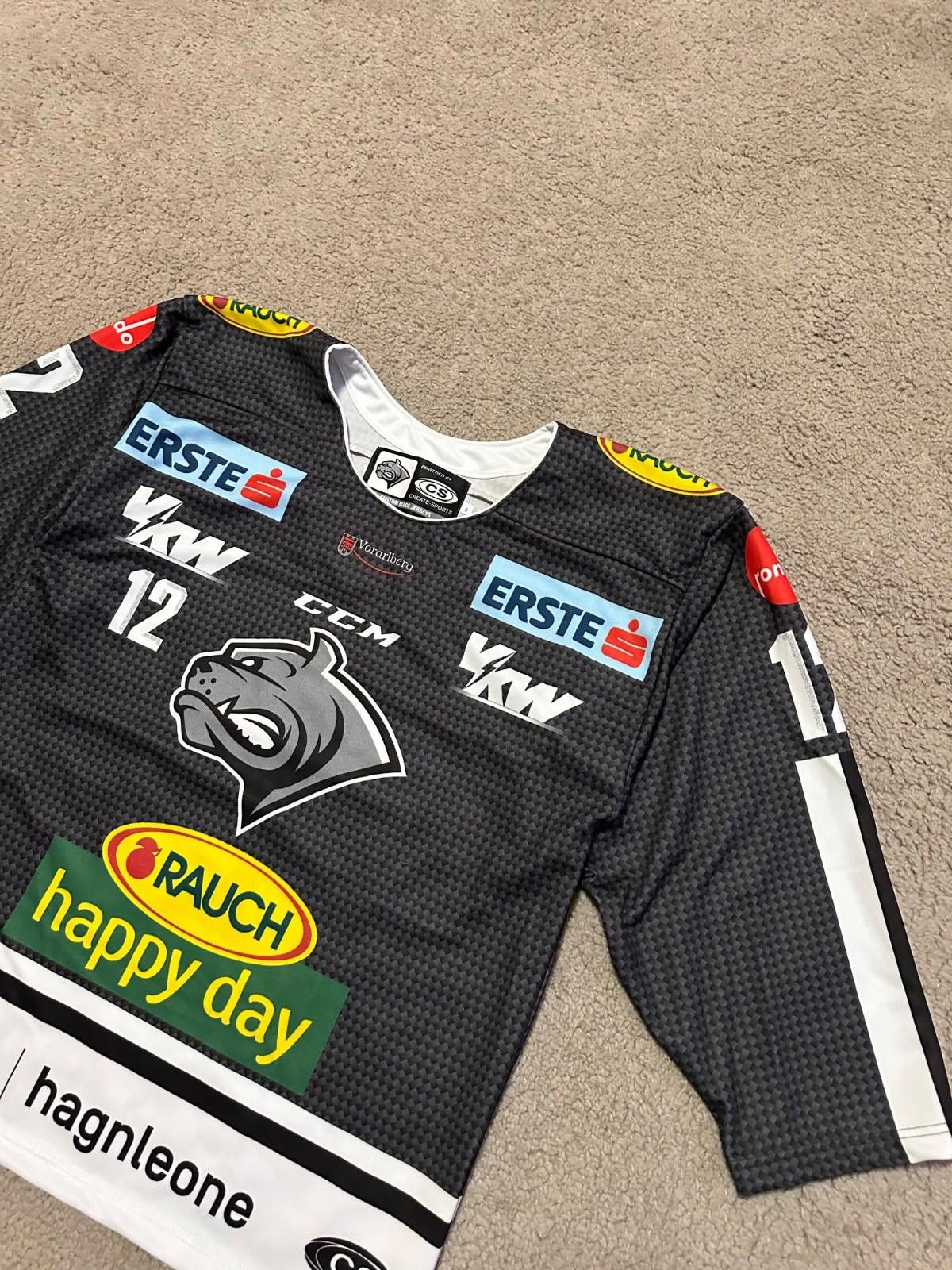 Ccm Dornbirn Bulldogs #12 Vallant 2017/18 Home Ice Hockey Jersey Size US S / EU 44-46 / 1 - 4 Thumbnail