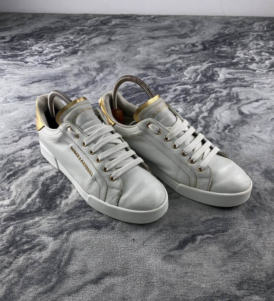 Dolce & Gabbana Dolce & Gabbana Portofino Leather Trainers Men Size 41 White Size US 8 / EU 41 - 2 Thumbnail