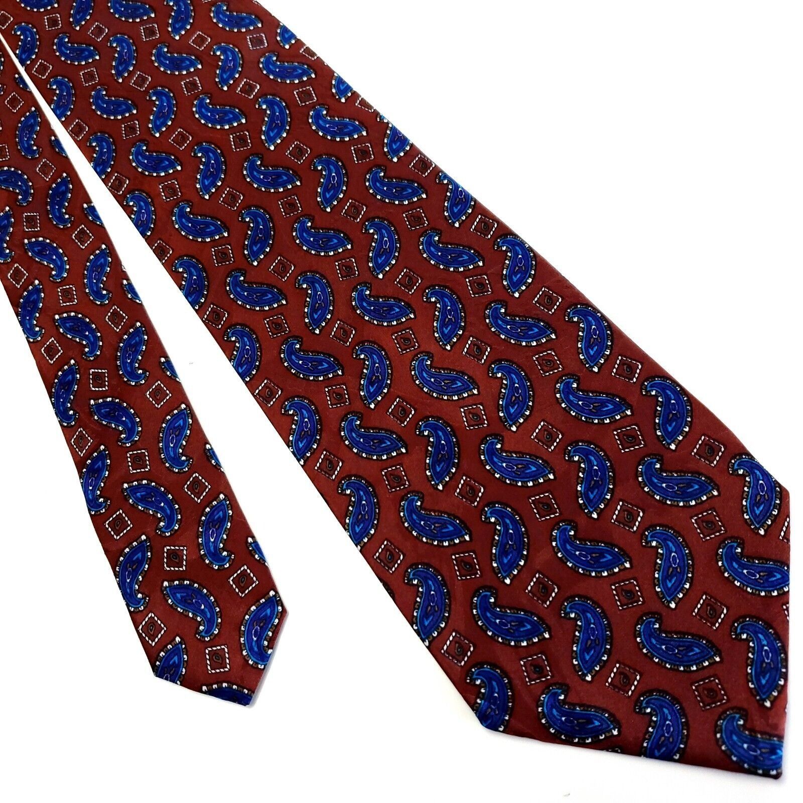 Designer Asian Modern Pentathlon Biathlon Red Blue Silk Tie Woven Sho Size ONE SIZE - 1 Thumbnail