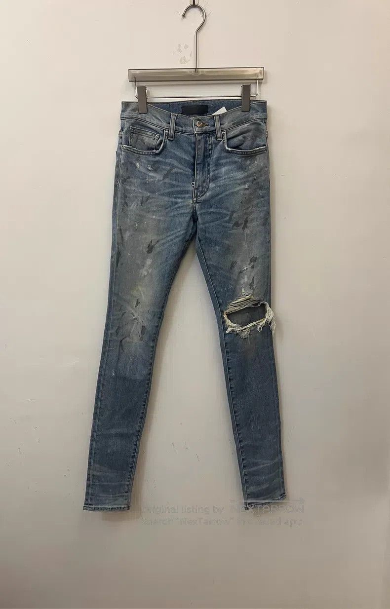 Amiri Amiri Distressed splashed denim pants Size US 30 / EU 46 - 1 Thumbnail