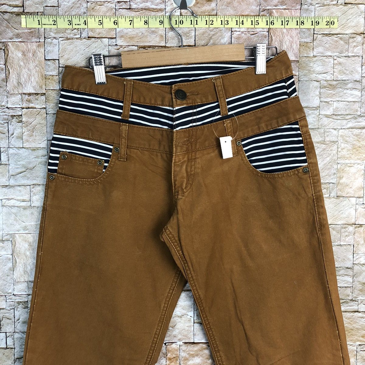 Japanese Brand Japan double waist Brown vintage cargo Pants #A434 Size US 28 / EU 44 - 5 Thumbnail