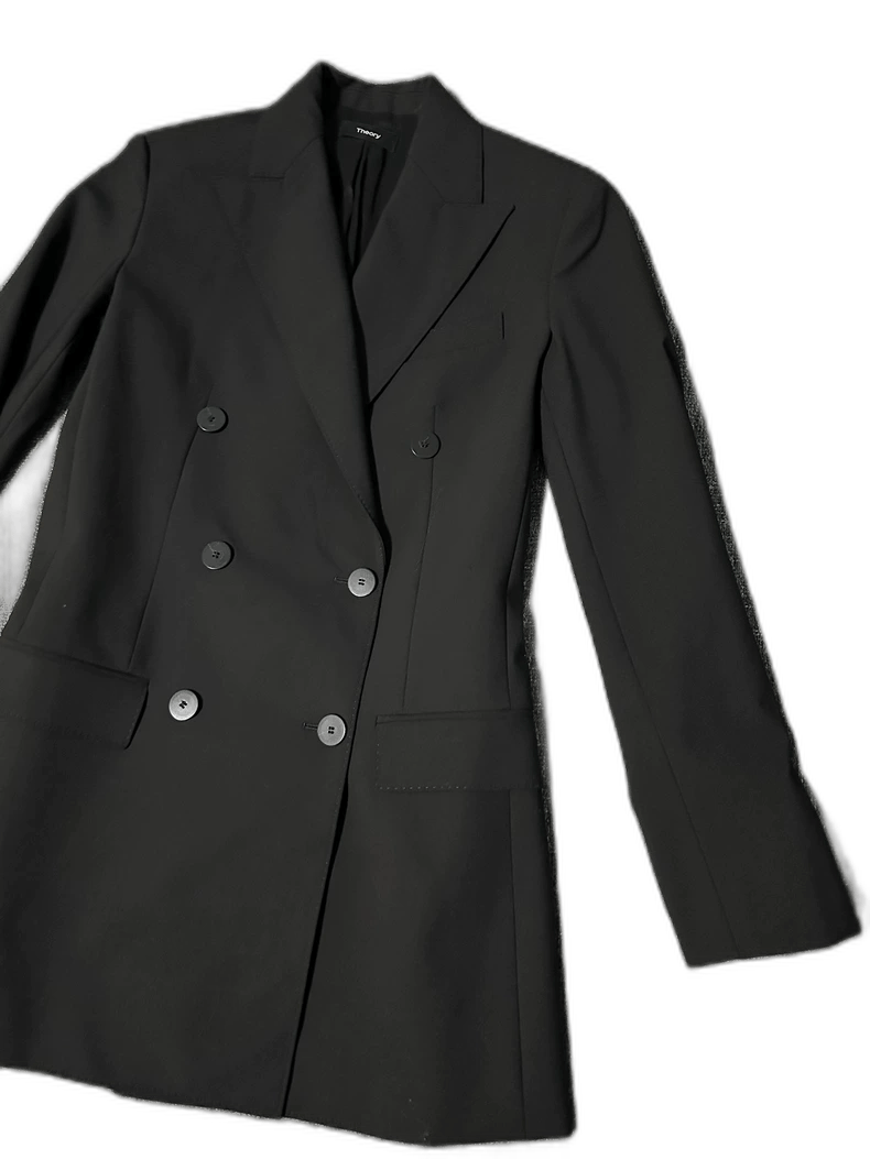 The Row Theory Black Long Blazer Jacket Size 00 Size XXS / US 00 / IT 34 - 1 Thumbnail