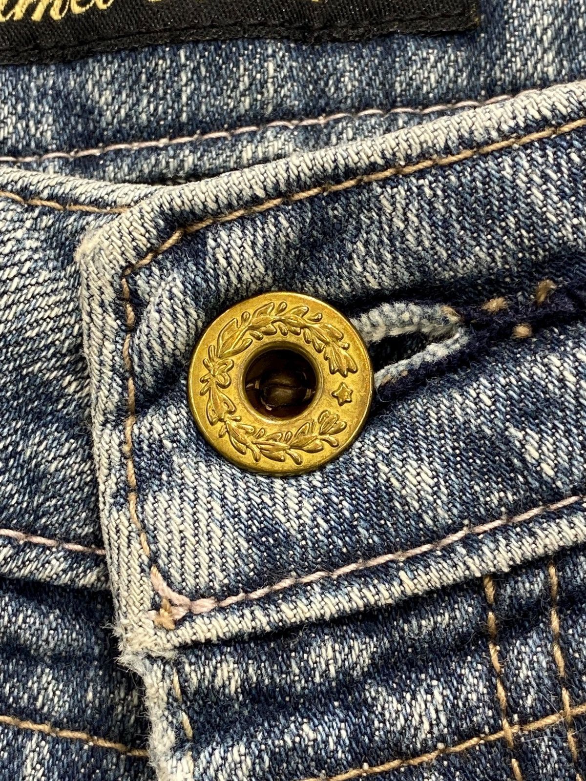 Japanese Brand Vintage Camel Road Blue Wash Style Flare Twist Jeans Size US 30 / EU 46 - 10 Thumbnail