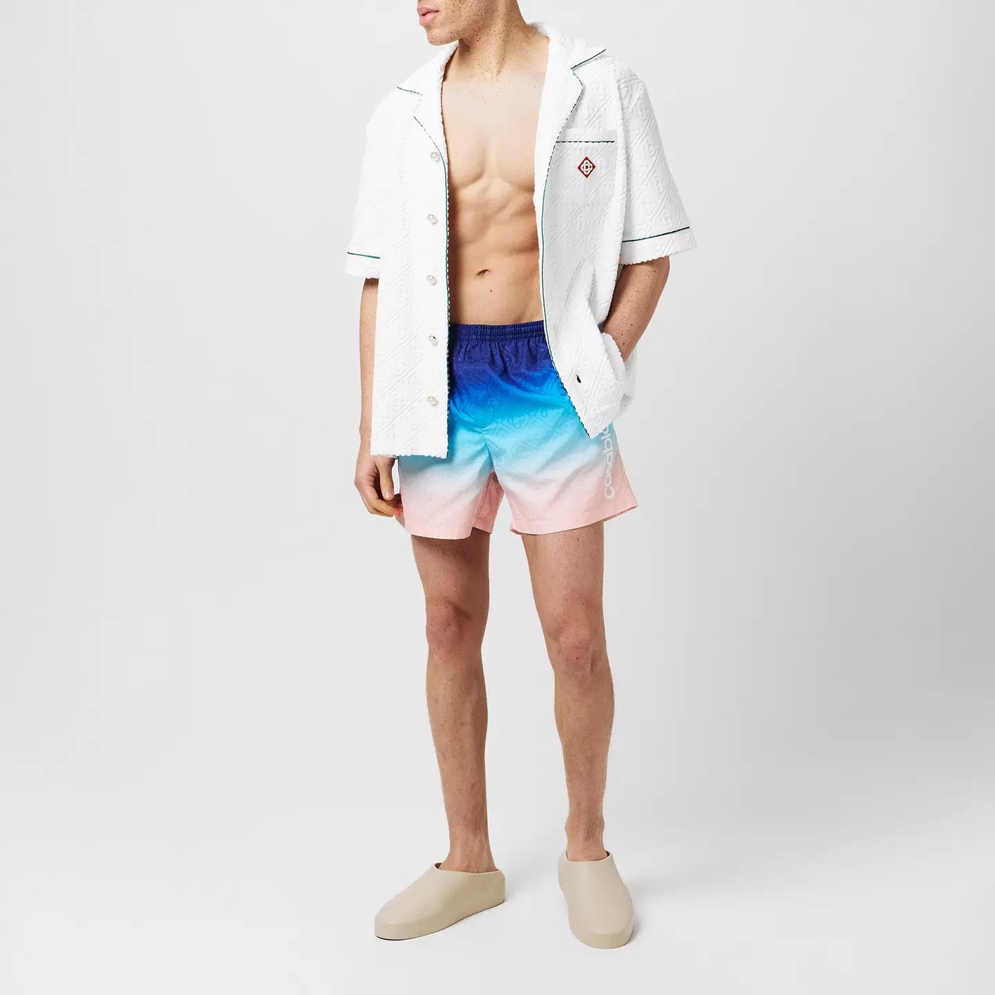 Casablanca o1g2r1mq0426 Monogram Logo Casablanca Swim Shorts Multicolor Size US 36 / EU 52 - 6 Thumbnail