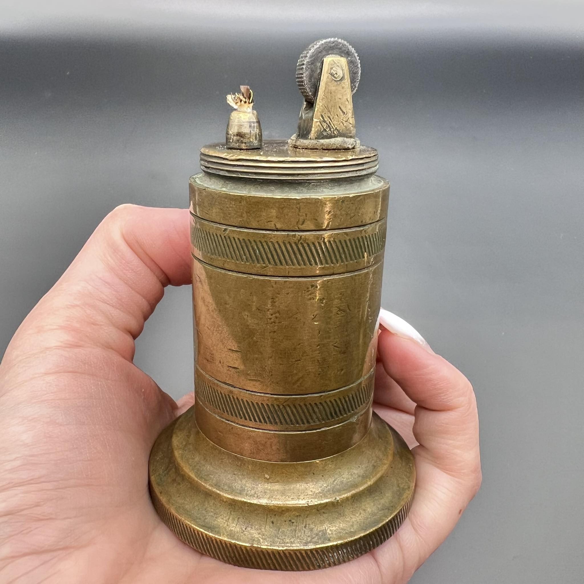 Vintage Huge WWII Military Antique Lighter Bronze Brass Handmade Size ONE SIZE - 4 Thumbnail