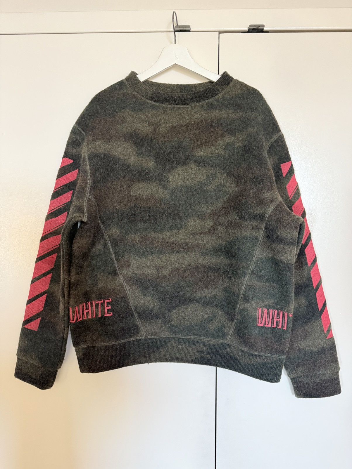 Off-White Off-White Diagonal Stripe Wool Crewneck Sweatshirt Size US M / EU 48-50 / 2 - 2 Thumbnail
