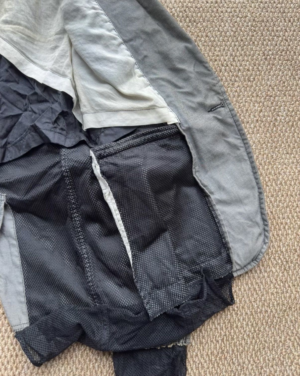 Comme des Garcons COMME des GARÇONS Grey Distressed Mesh Panel Jacket K23 Size US XS / EU 42 / 0 - 5 Thumbnail