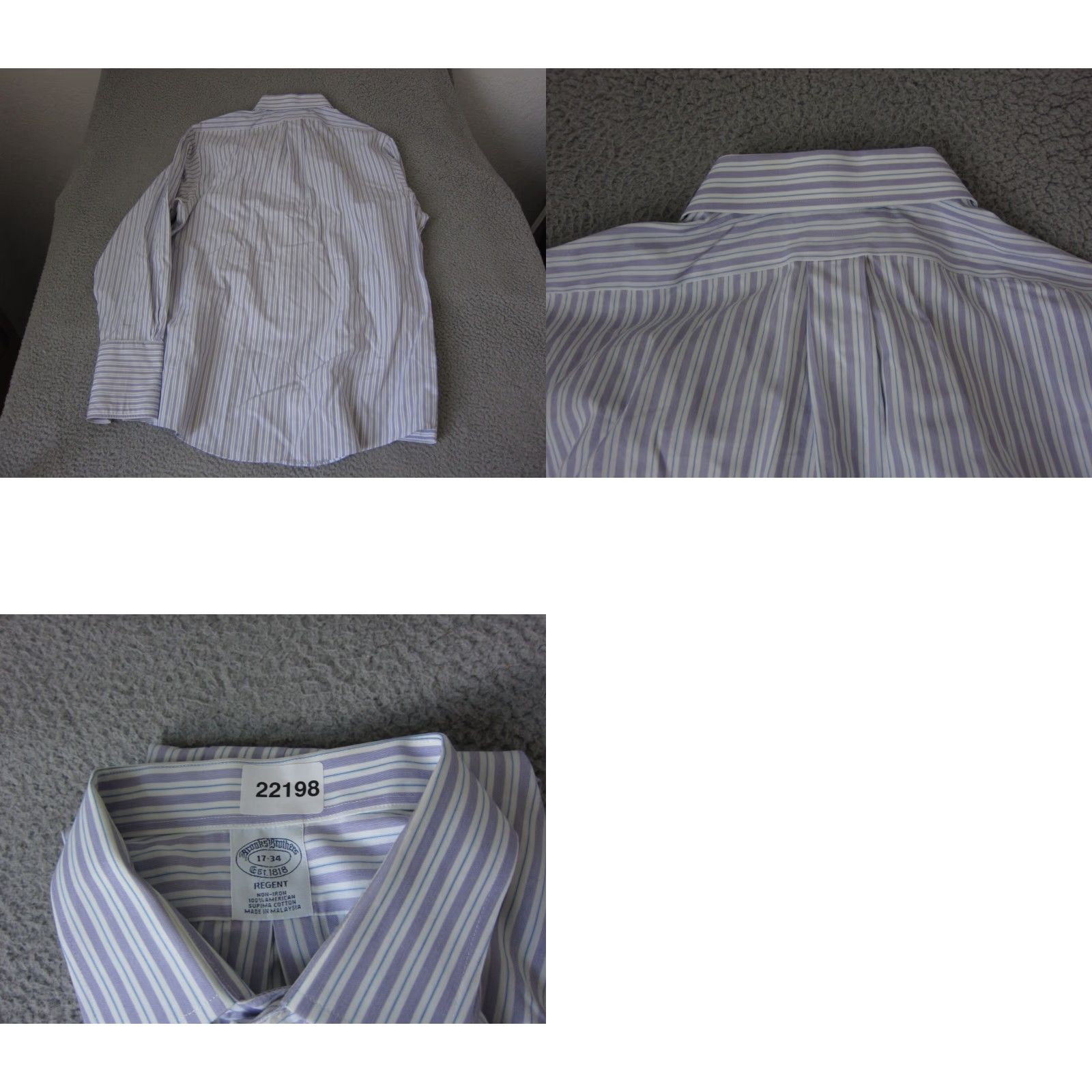 Brooks Brothers Brooks Brothers Shirt Adult XL 17.5 Purple White Supima Cotton Mens Button-Up Collar Spread Long Sleeve Solid 90s Colorful Flower Size US XXL / EU 58 / 5 - 8 Thumbnail
