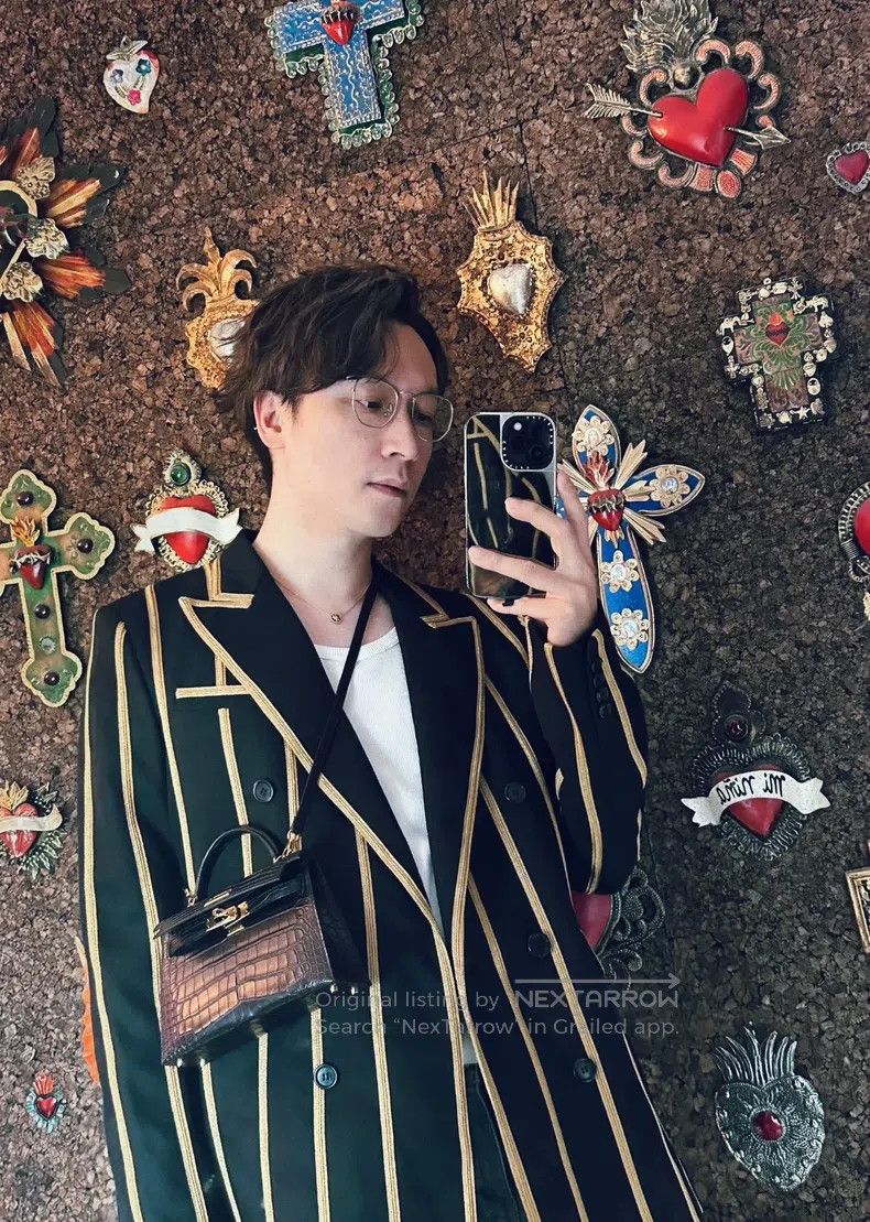 Saint Laurent Paris Saint Laurent Paris Black and Gold Embroidered Jacket Size US M / EU 48-50 / 2 - 3 Thumbnail