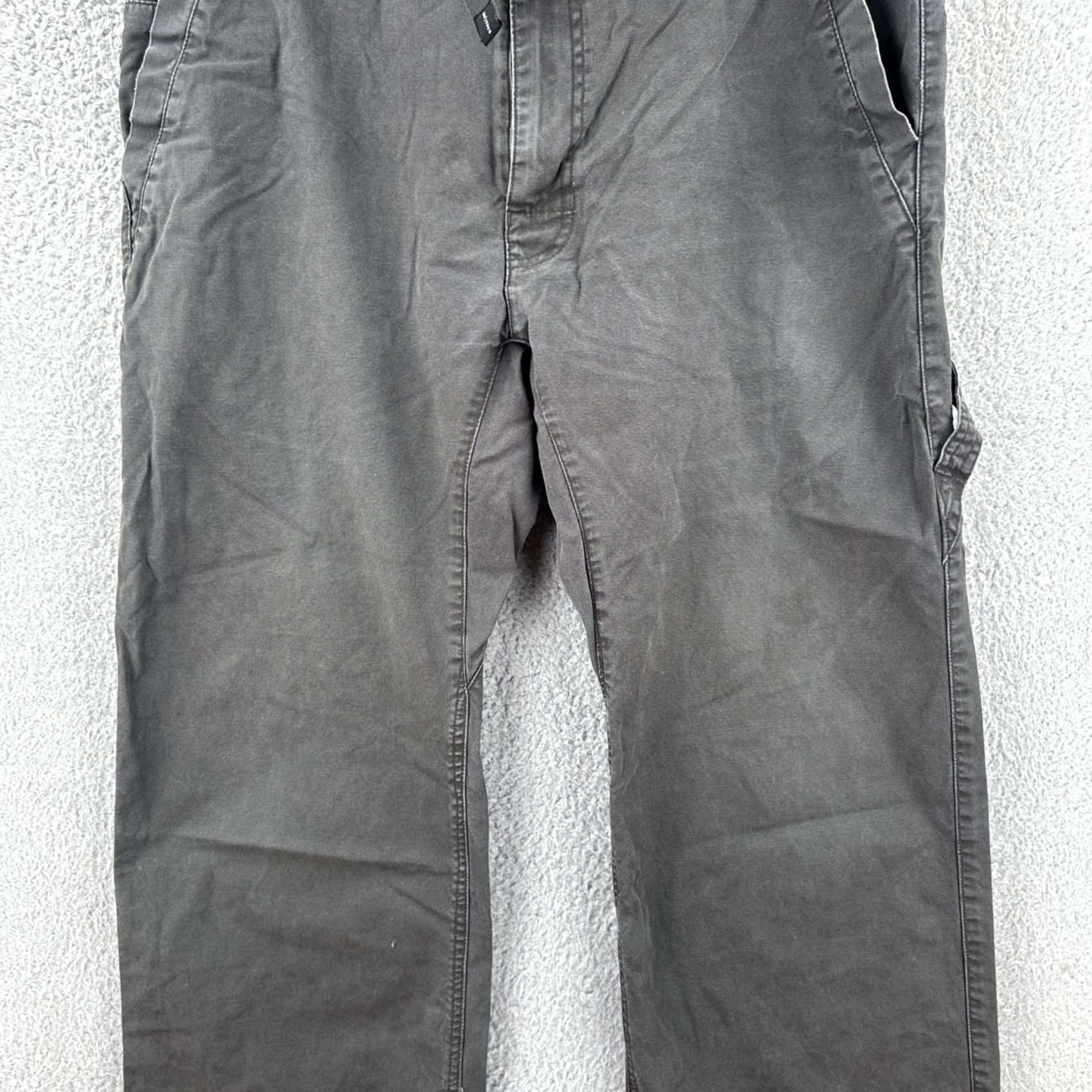 Prana prAna Men’s XL Gray Belted Straight Leg Chino Pants 38x34 Outdoor Hiking Gorp Core EUC worn logo Size US 36 / EU 52 - 3 Thumbnail