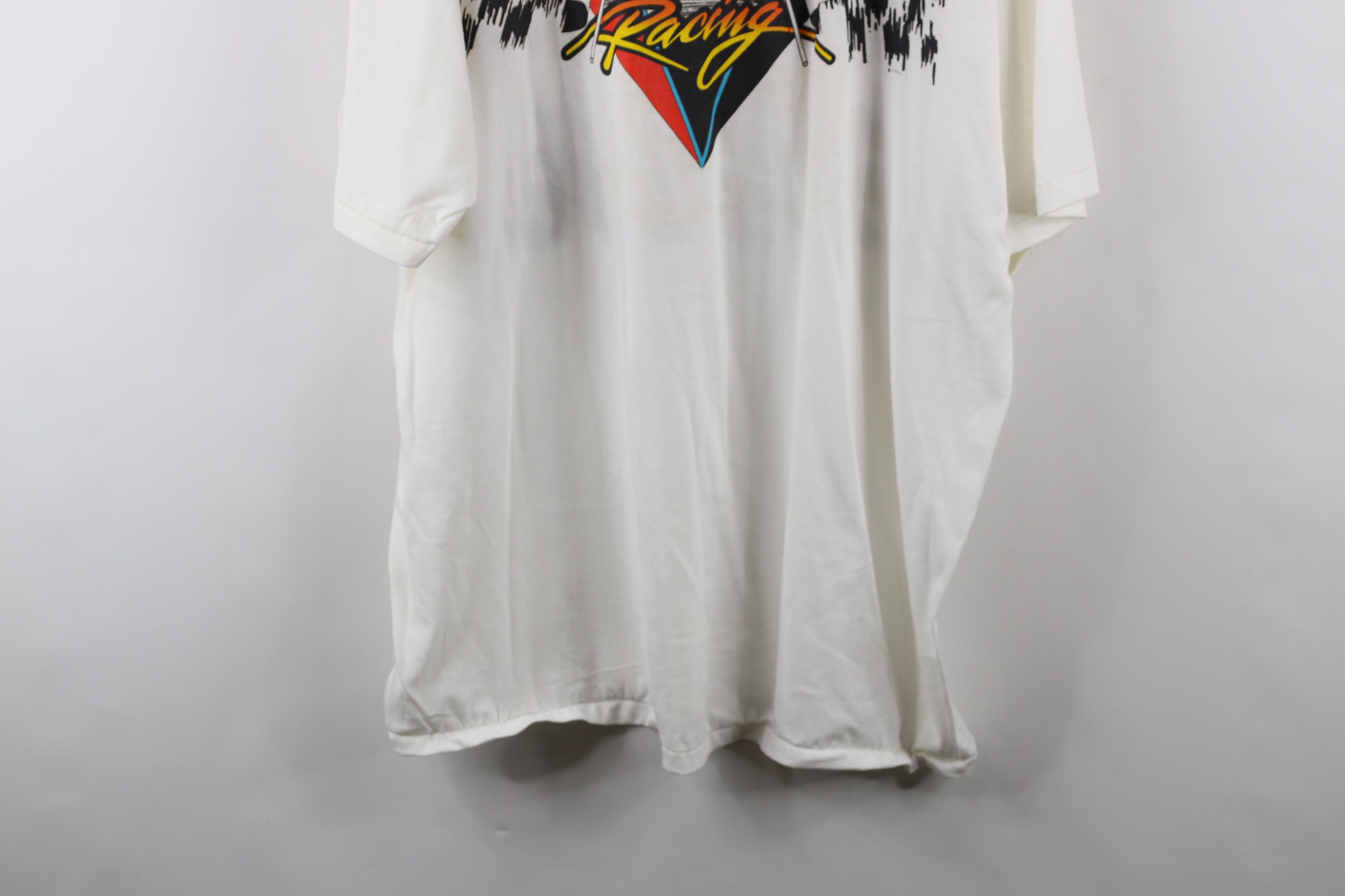 Vintage Vintage 90s Tracy Leslie Detroit Gasket Racing T-Shirt White Size US XXL / EU 58 / 5 - 14 Thumbnail