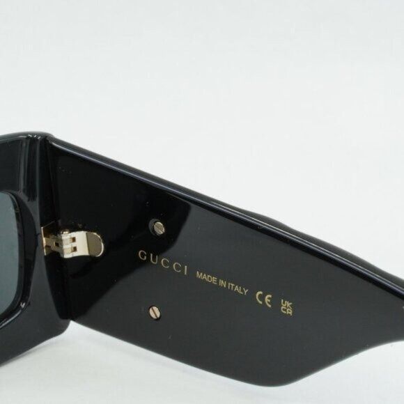 Gucci Gucci GG0811S 001 Sunglasses Black Rectangle Frame, Grey Size ONE SIZE - 8 Thumbnail