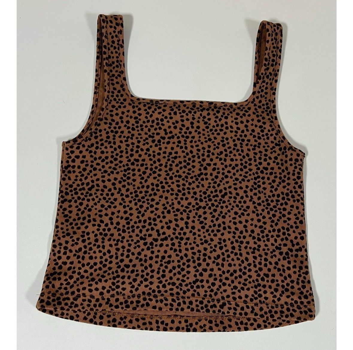 Old Navy Brown Cheetah Leopard Print Square-Neck Top Shirt Size M 🐆✨ Size M / US 6-8 / IT 42-44 - 4 Thumbnail