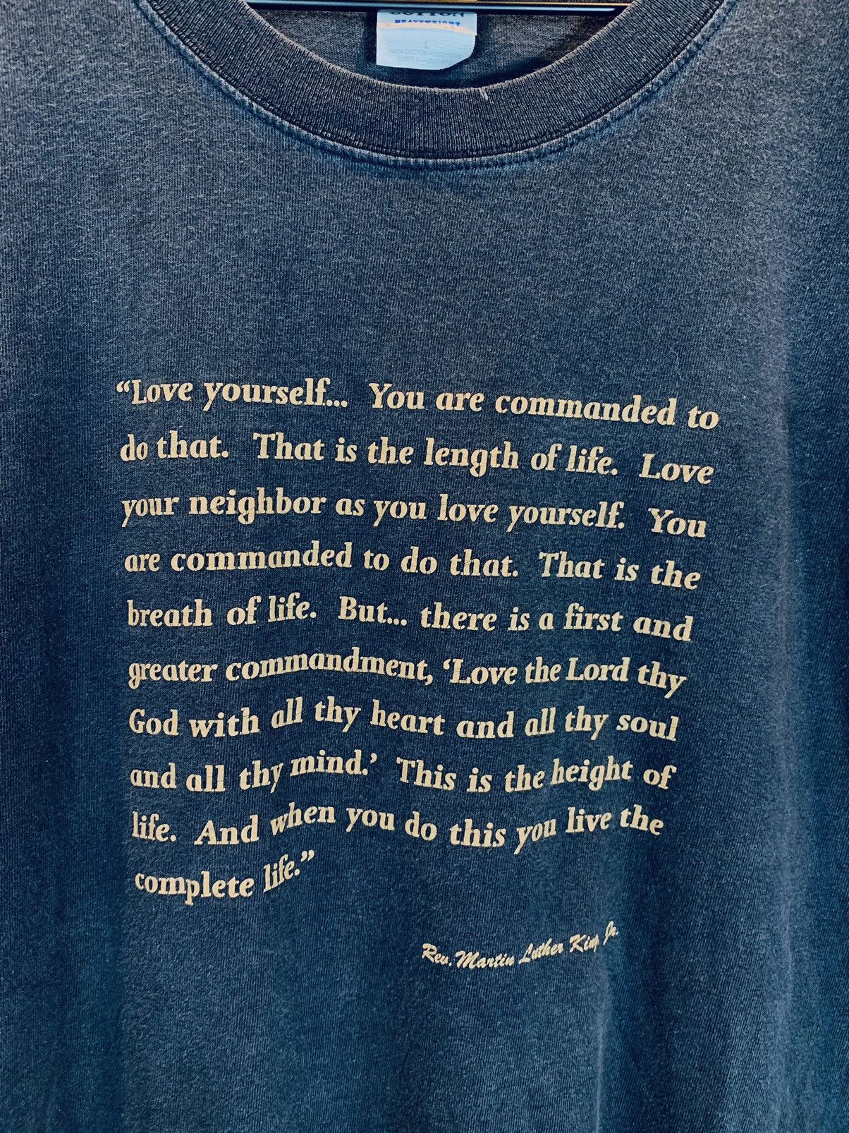 Vintage *RARE* Vintage MLK Love The Lord Thy God King Center T-Shirt Size US L / EU 52-54 / 3 - 3 Thumbnail