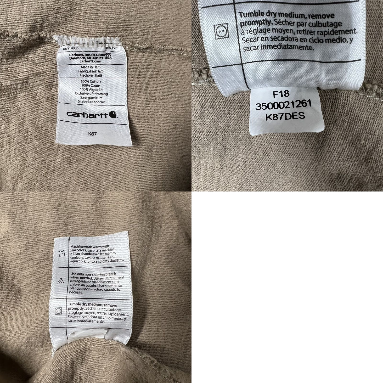Carhartt Carhartt Mens 2XL Pocket T-Shirt Original Fit Light Brown HughesNet Sleeve Print Shirt Crew Neck Short Sleeve Logo Brown Mens Size US XXL / EU 58 / 5 - 9 Thumbnail