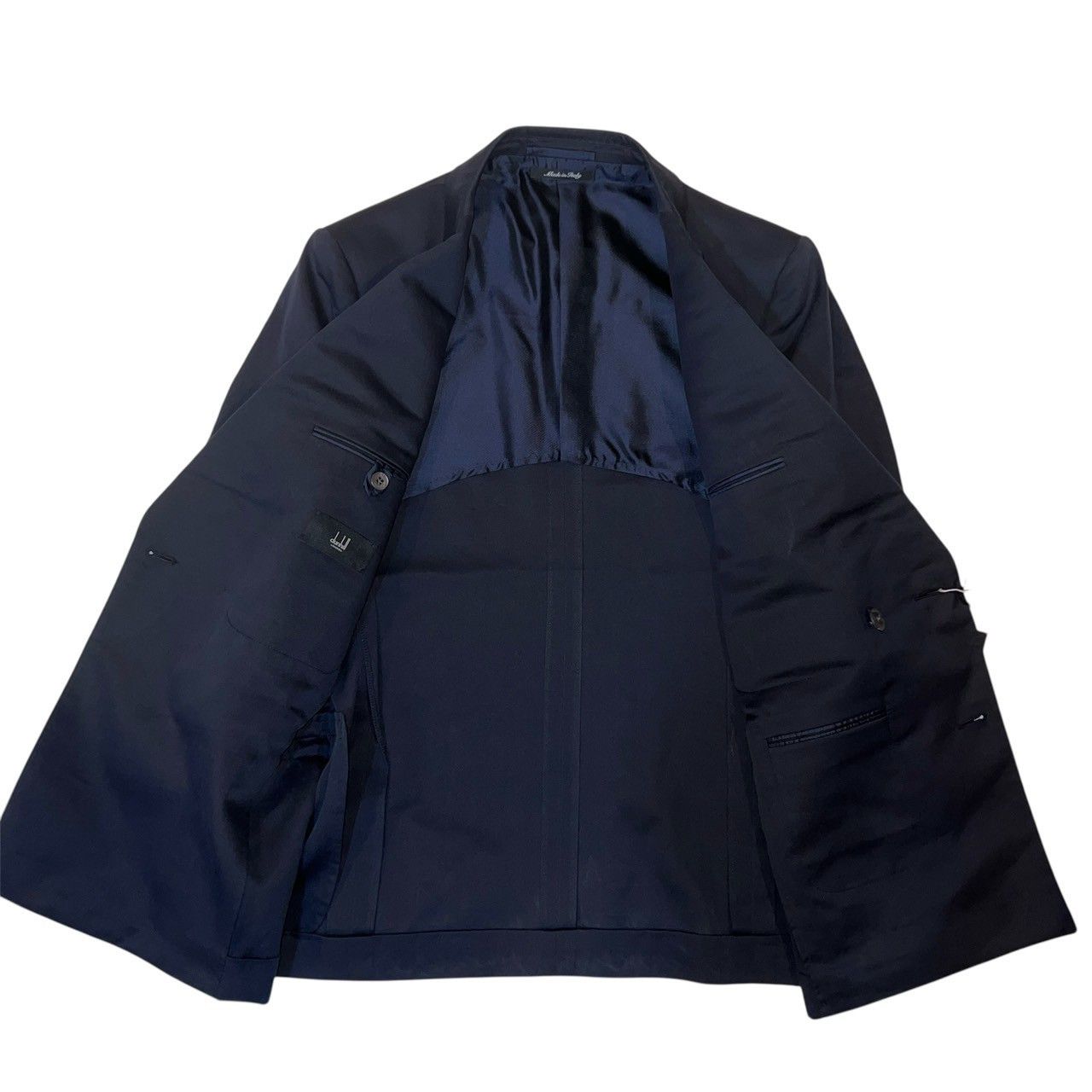 Alfred Dunhill $2500 DUNHIL Silk Cotton Half-double Jacket Dark blue 46 Size US M / EU 48-50 / 2 - 10 Thumbnail