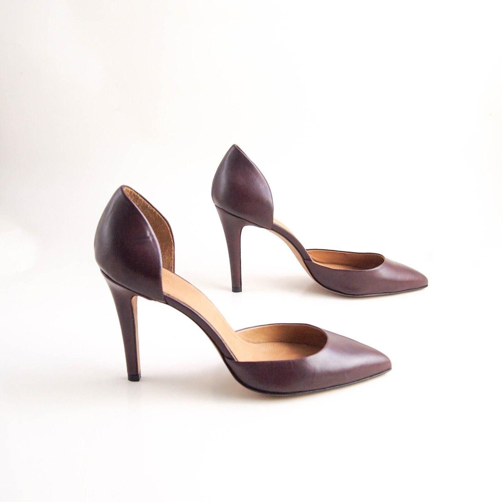 Iro IRO D'Orsay Pumps Pointed Toe Burgundy Leather US 10 EU 40 Size US 10 / IT 40 - 7 Thumbnail
