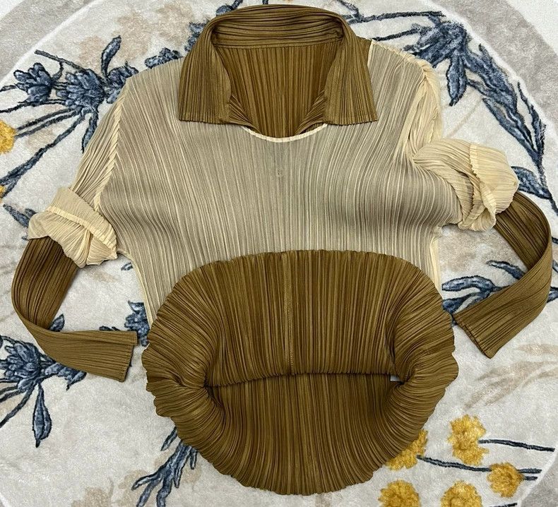 Issey Miyake Issey Miyake size:3 Brown pleated long-sleeved top Size M / US 6-8 / IT 42-44 - 4 Thumbnail