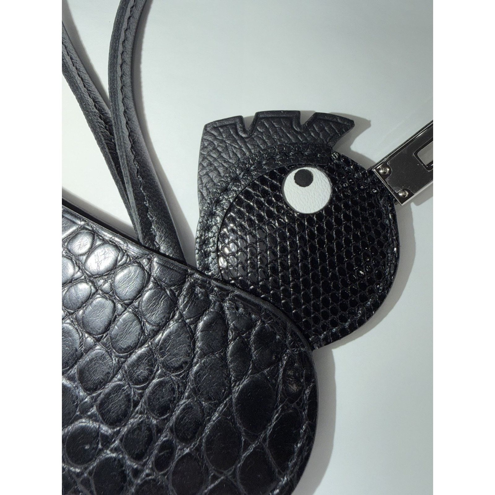 Hermes Hermes Birdy Birdie Black Alligator Lizard Chevre Bag Charm Size ONE SIZE - 10 Thumbnail