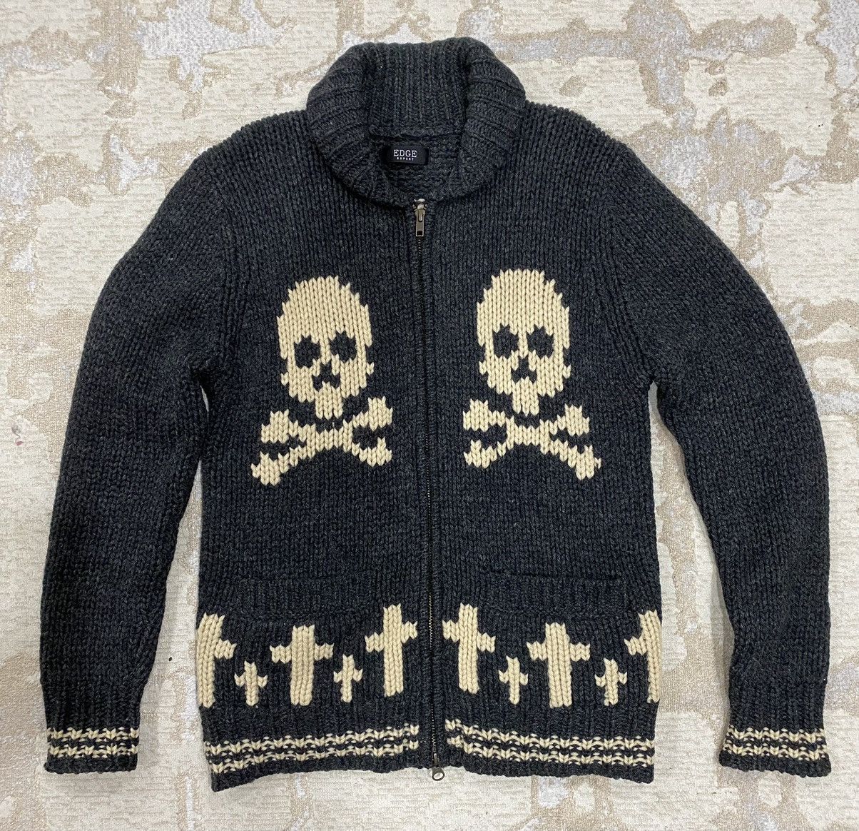 Japanese Brand EDGE RUPERT Knitted Skull Cross Knitwear Size US M / EU 48-50 / 2 - 1 Thumbnail