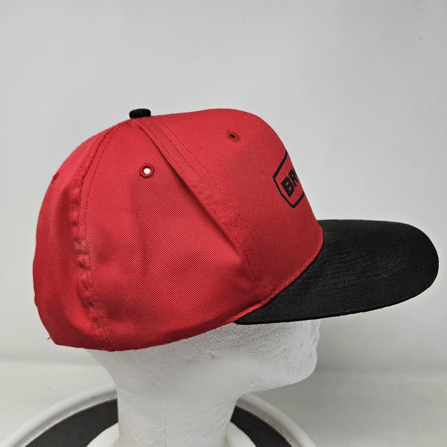 Vintage VINTAGE Brock Hat Cap Snap Back Red Black Otto Cap Mens Promo Advertising Logo Snapback One Size Red Mens Advertising Logo Size ONE SIZE - 3 Thumbnail