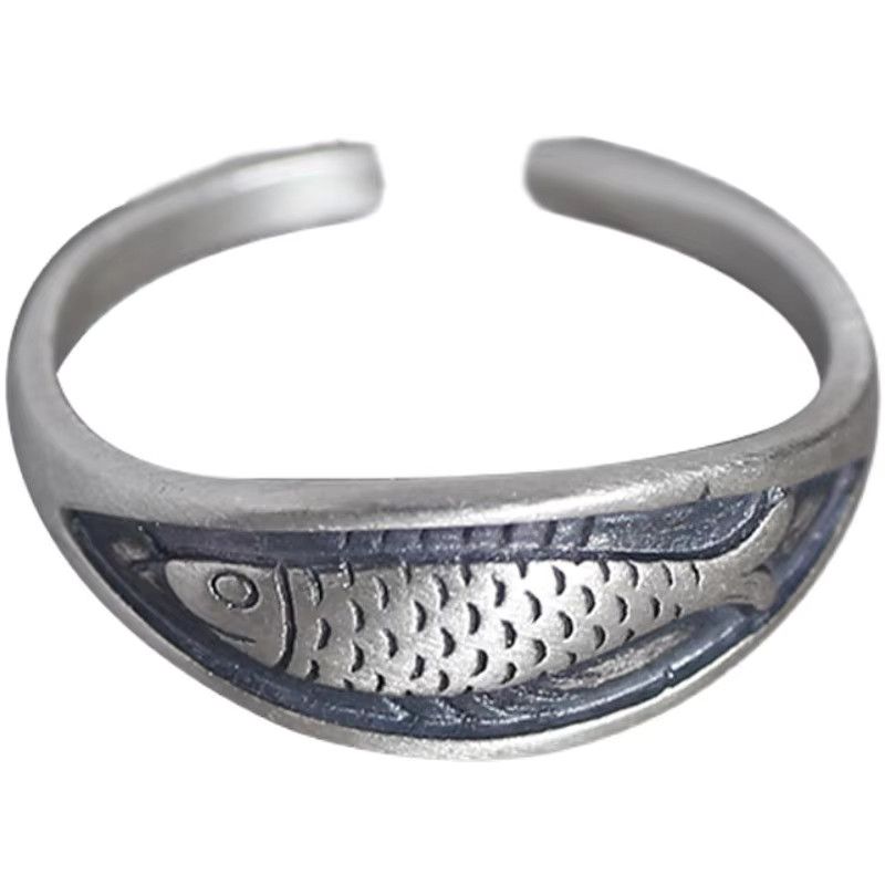 Jewelry Unique Fish Retro Rings Size ONE SIZE - 4 Thumbnail