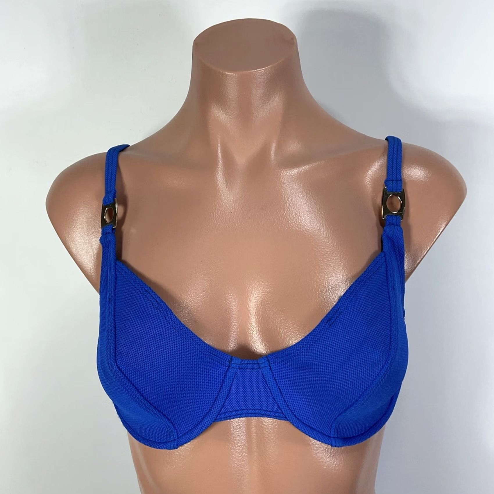 Vintage VINTAGE La Blanca Bikini Underwire Shell High Cut Electric 90s sz S USA MADE Size ONE SIZE - 3 Thumbnail