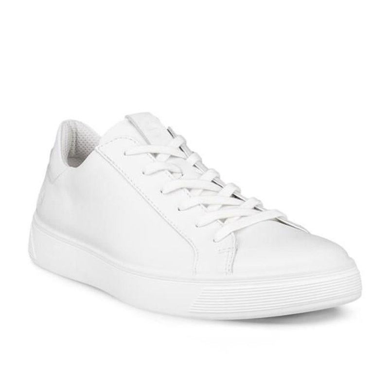 Ecco ECCO MEN'S 46 STREET TRAY TRIPLE WHITE CASUAL LEATHER SNEAKE Size US 12 / EU 45 - 3 Thumbnail
