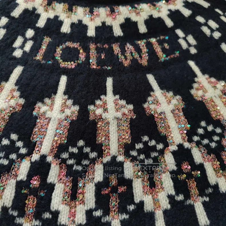 Loewe Loewe Fair Isle Sequin Sweater, Wool Cardigan Size S / US 4 / IT 40 - 2 Thumbnail