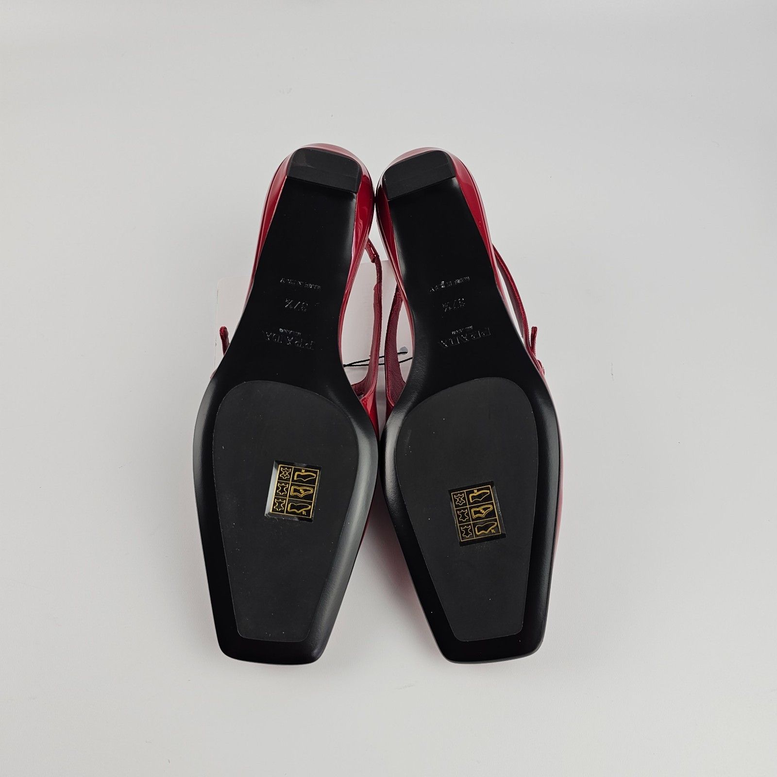 Prada PRADA Red Patent Leather Slingback Ballerinas New Size US 9 / IT 39 - 9 Thumbnail