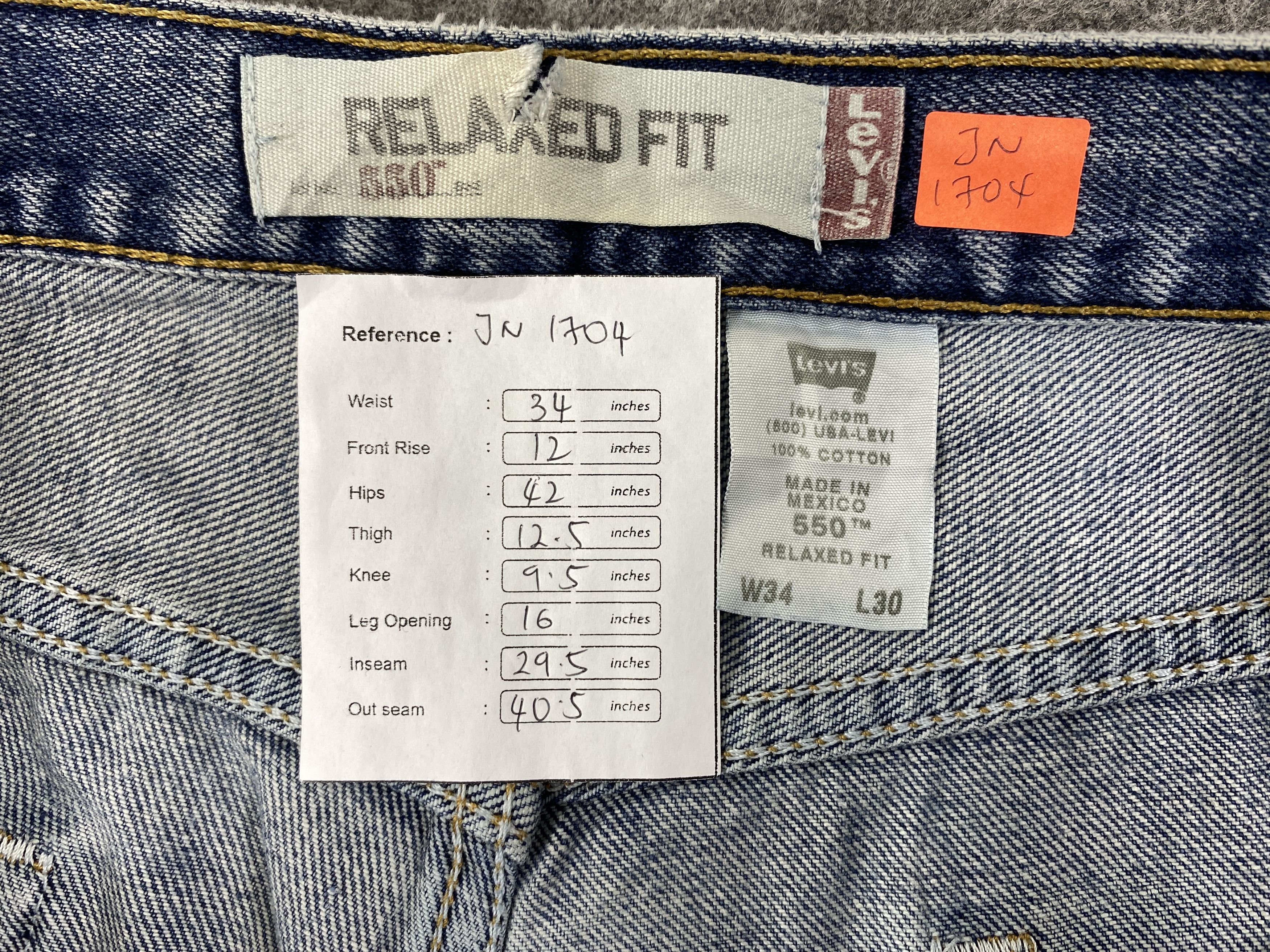 Levi's Blue Vintage Levi's 550 Jeans 34x29.5 Denim -JN1704 Size US 34 / EU 50 - 8 Thumbnail