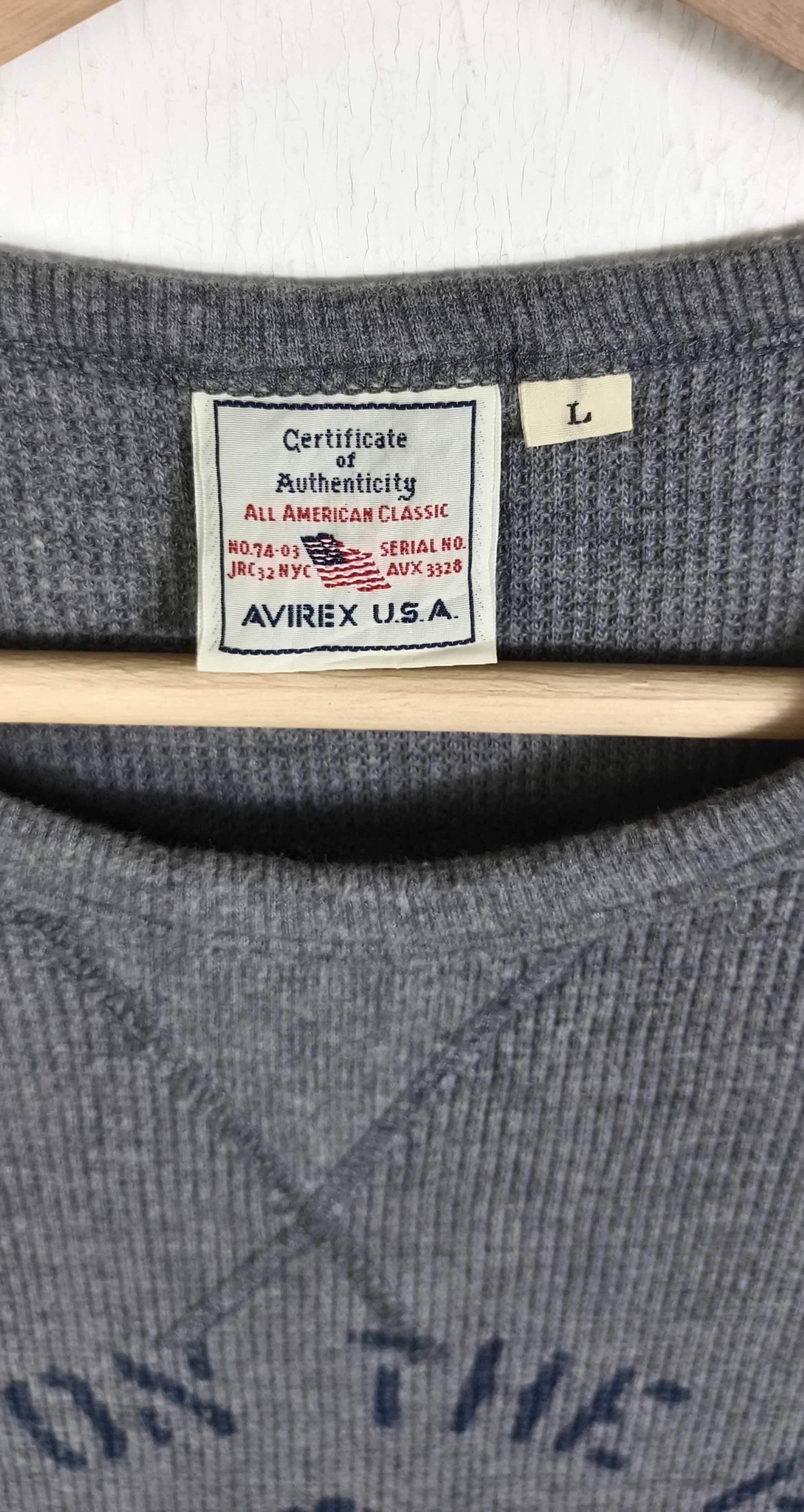 Avirex Avirex USA Waffle Knit Sweatshirt Size US S / EU 44-46 / 1 - 7 Thumbnail