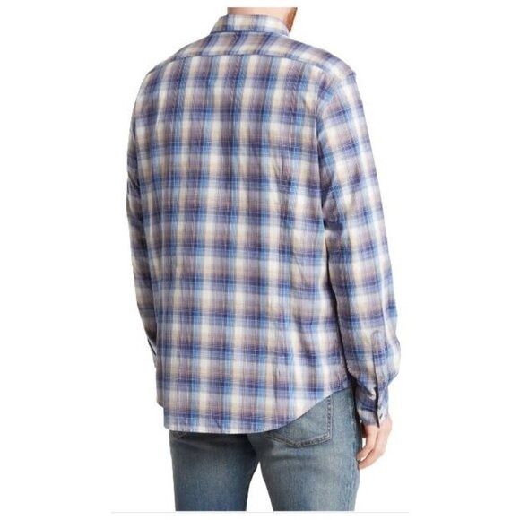 John Varvatos John Varvatos Mens Blue Plaid Collared Lightweight Button Up Size US XXL / EU 58 / 5 - 3 Thumbnail