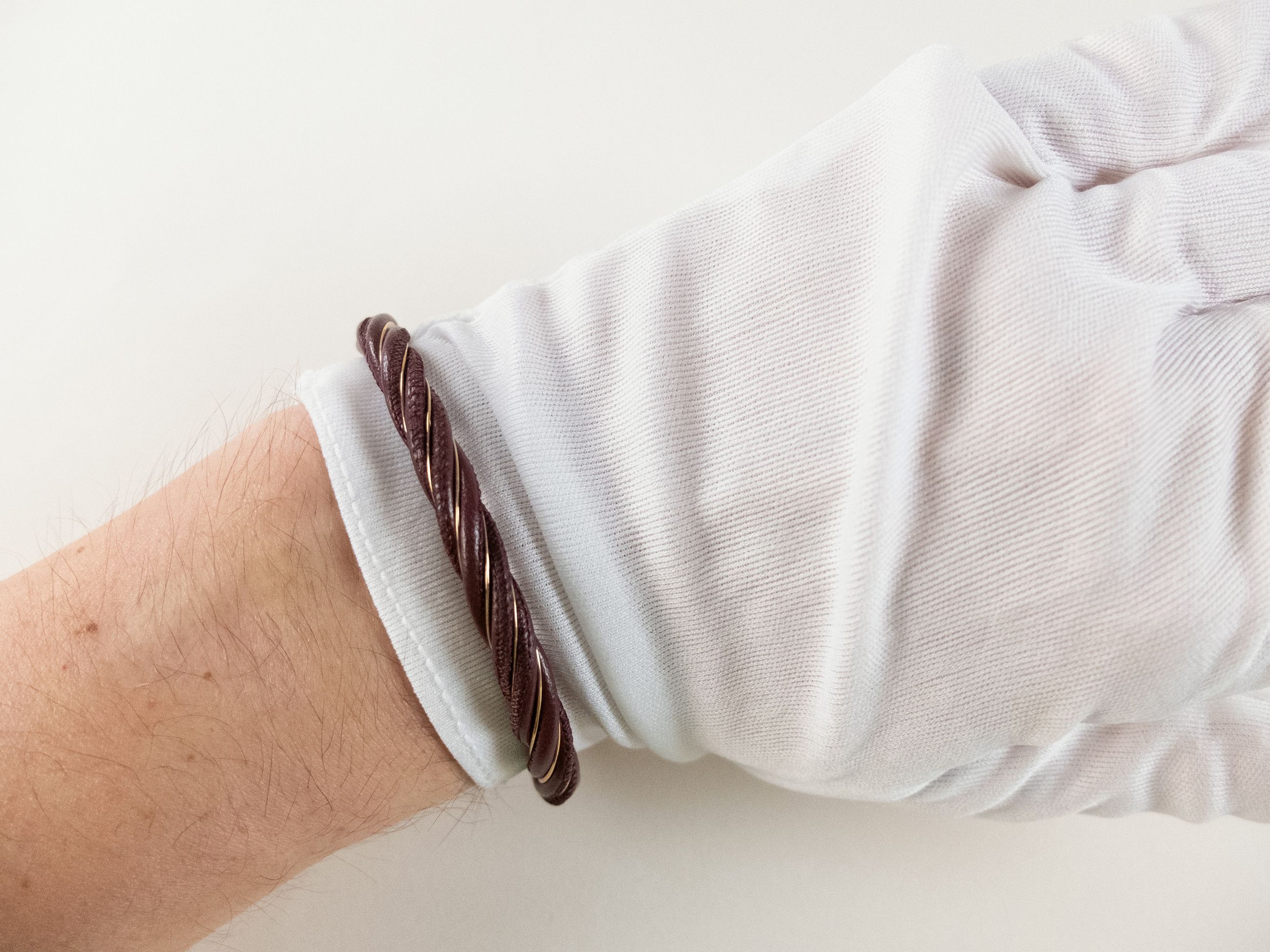 Bottega Veneta BOTTEGA VENETA Twist burgundy leather & silver bracelet q Size ONE SIZE - 6 Thumbnail