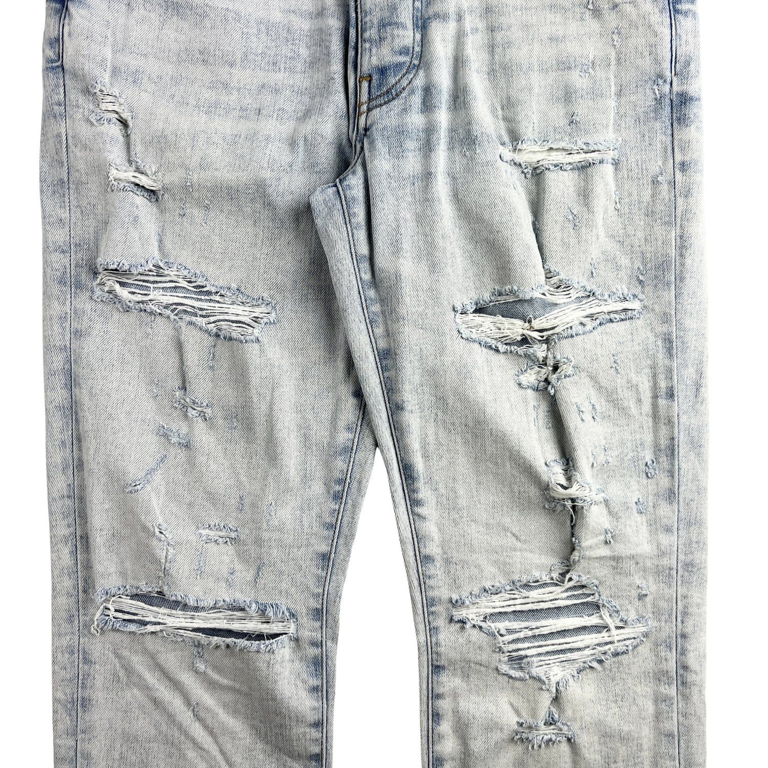 Amiri Baby Blue Distressed Jeans