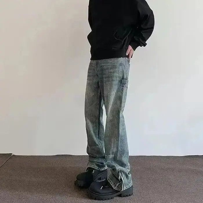 Japanese Brand Faded Wash Denim Jeans, Grunge Jeans, Opium Jeans Size US 32 / EU 48 - 2 Thumbnail