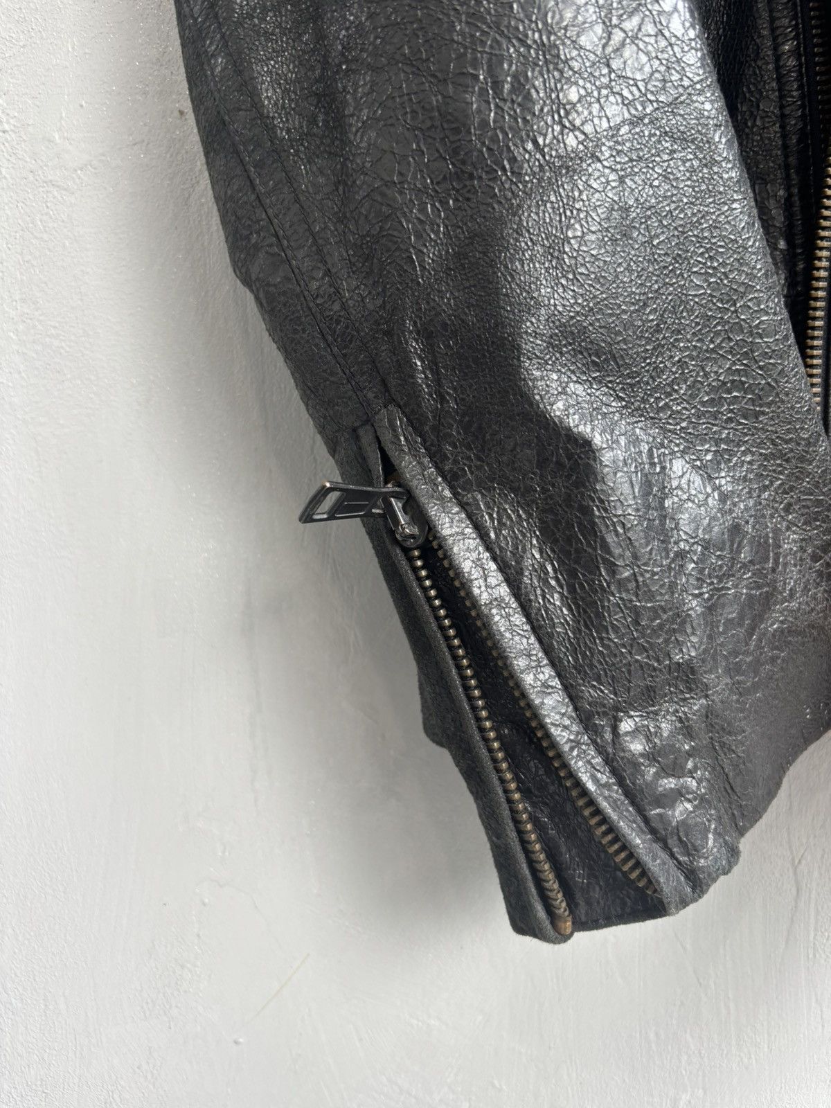 Ann Demeulemeester Ann Demeulemeester SS2003 cracked leather biker jacket Size US M / EU 48-50 / 2 - 10 Thumbnail