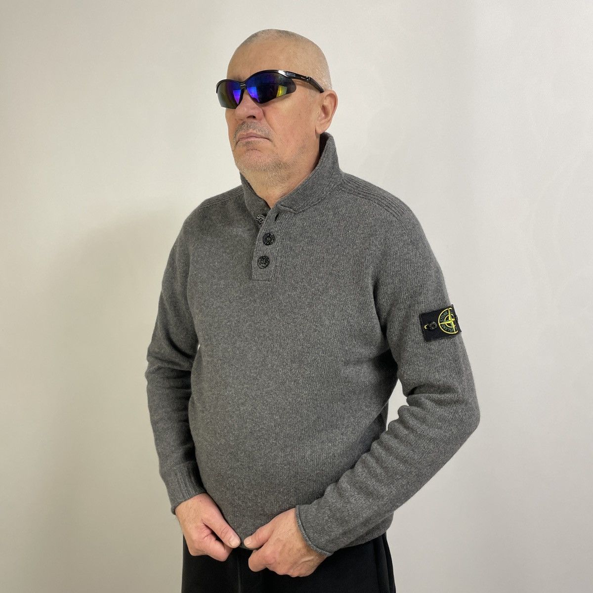 Stone Island Vintage Stone Island Pullower Sweater Gray Size XL Size US XL / EU 56 / 4 - 1 Thumbnail