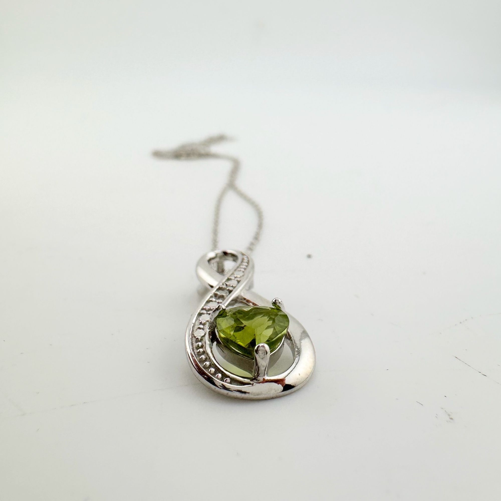 Other Beautiful Heart Peridot Infinity Necklace with Diamond Accen Size ONE SIZE - 6 Thumbnail
