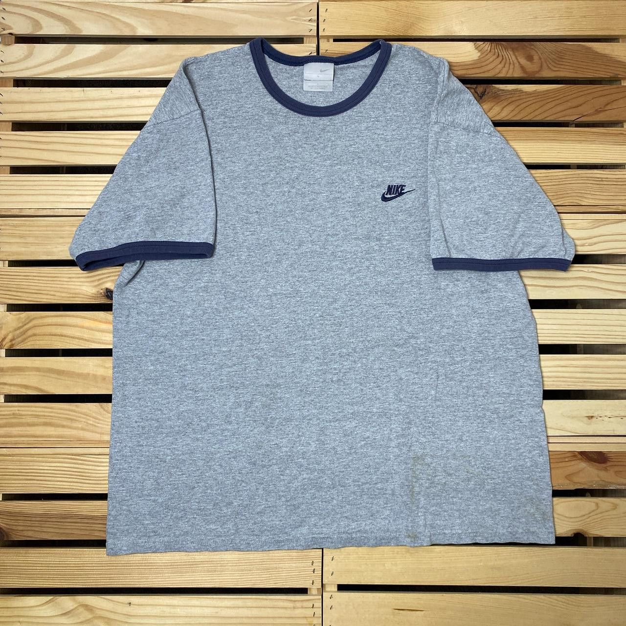 Nike Vintage Nike Gray Embroidered Ringer Tee Size Large Size US L / EU 52-54 / 3 - 1 Thumbnail