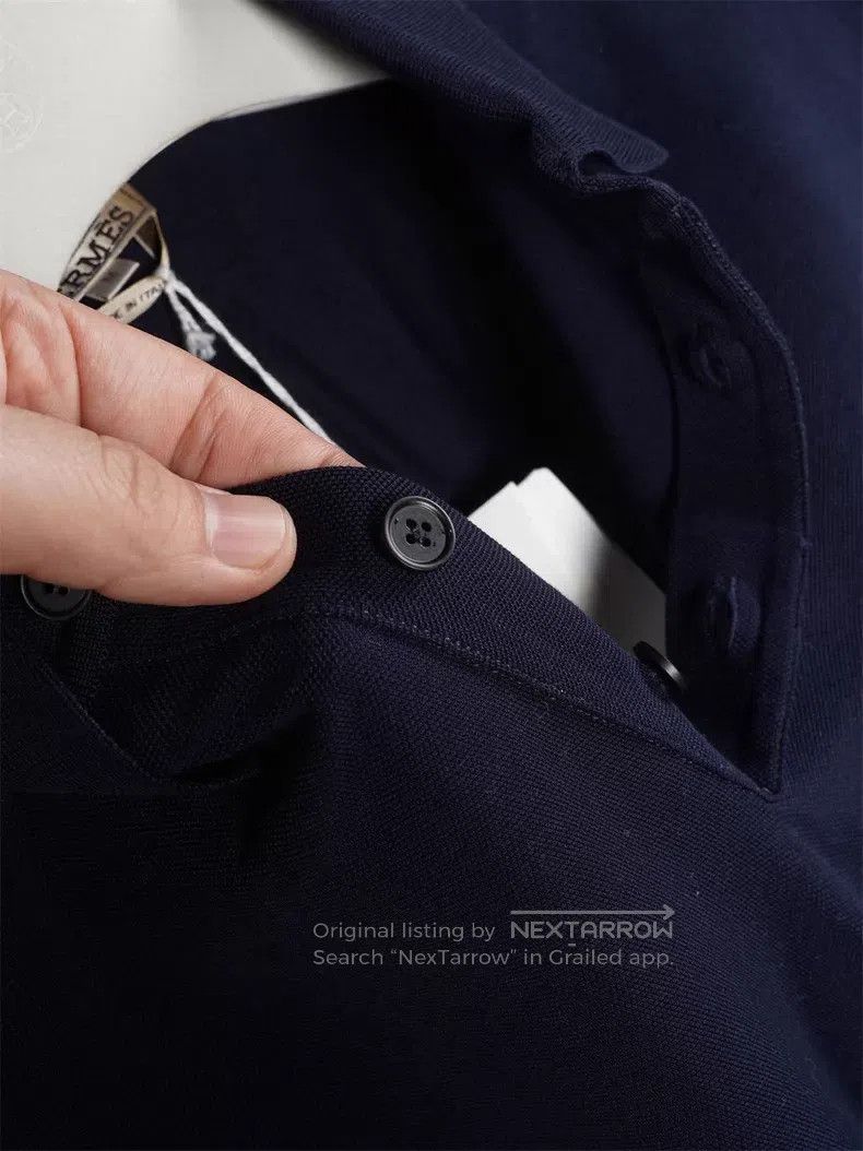 Hermes Hermes Navy Blue Lightweight Short Sleeve Polo Size US M / EU 48-50 / 2 - 4 Thumbnail