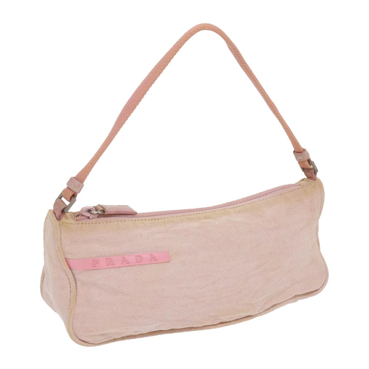 image of Prada Accessory Pouch Canvas Pink Auth 68983, Women's