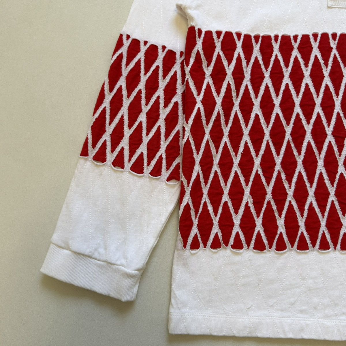 Stefan Cooke White/Red Cotton ‘Slashed’ Rugby Shirt Size US M / EU 48-50 / 2 - 7 Thumbnail