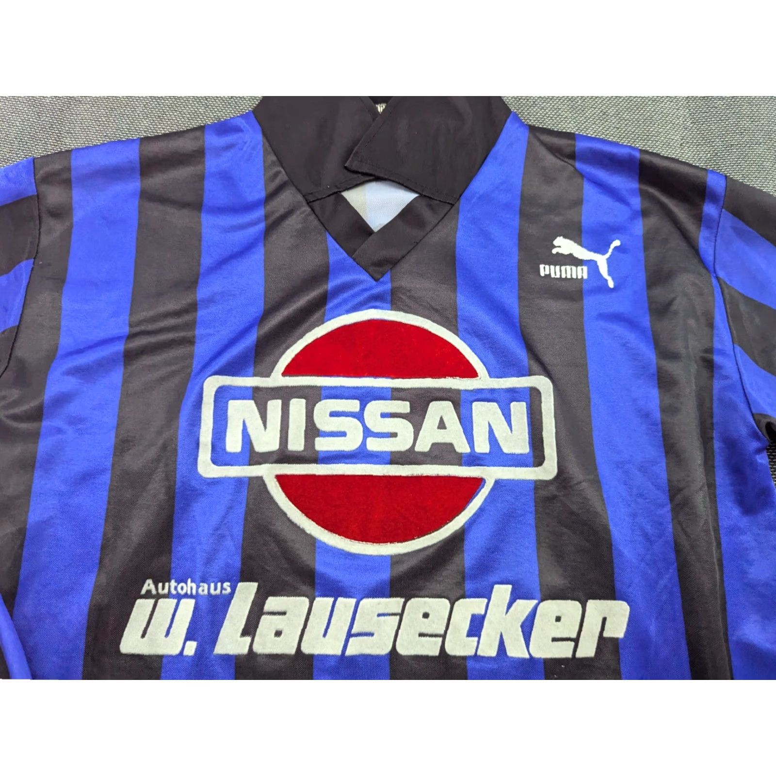 Puma VINTAGE PUMA Football Jersey XL Striped Black Blue Retro Unisex Adults T-Shirt Sports Boy/Man Mens Men/Womens Size US XL / EU 56 / 4 - 2 Thumbnail