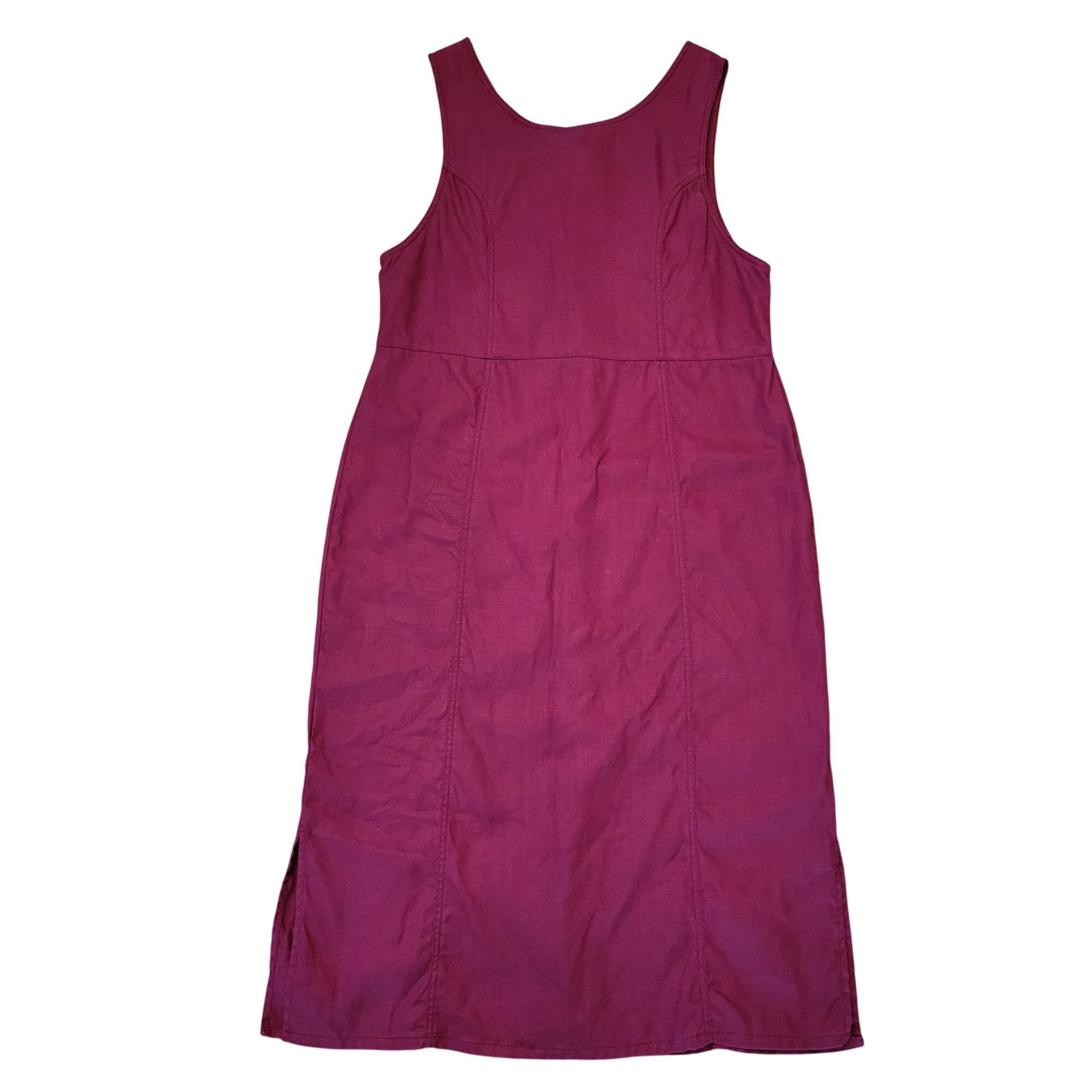 Woolrich Woolen Mills Woolrich L Pepper Red Linen Sleeveless Button Down Maxi Jump Size L / US 10 / IT 46 - 3 Thumbnail