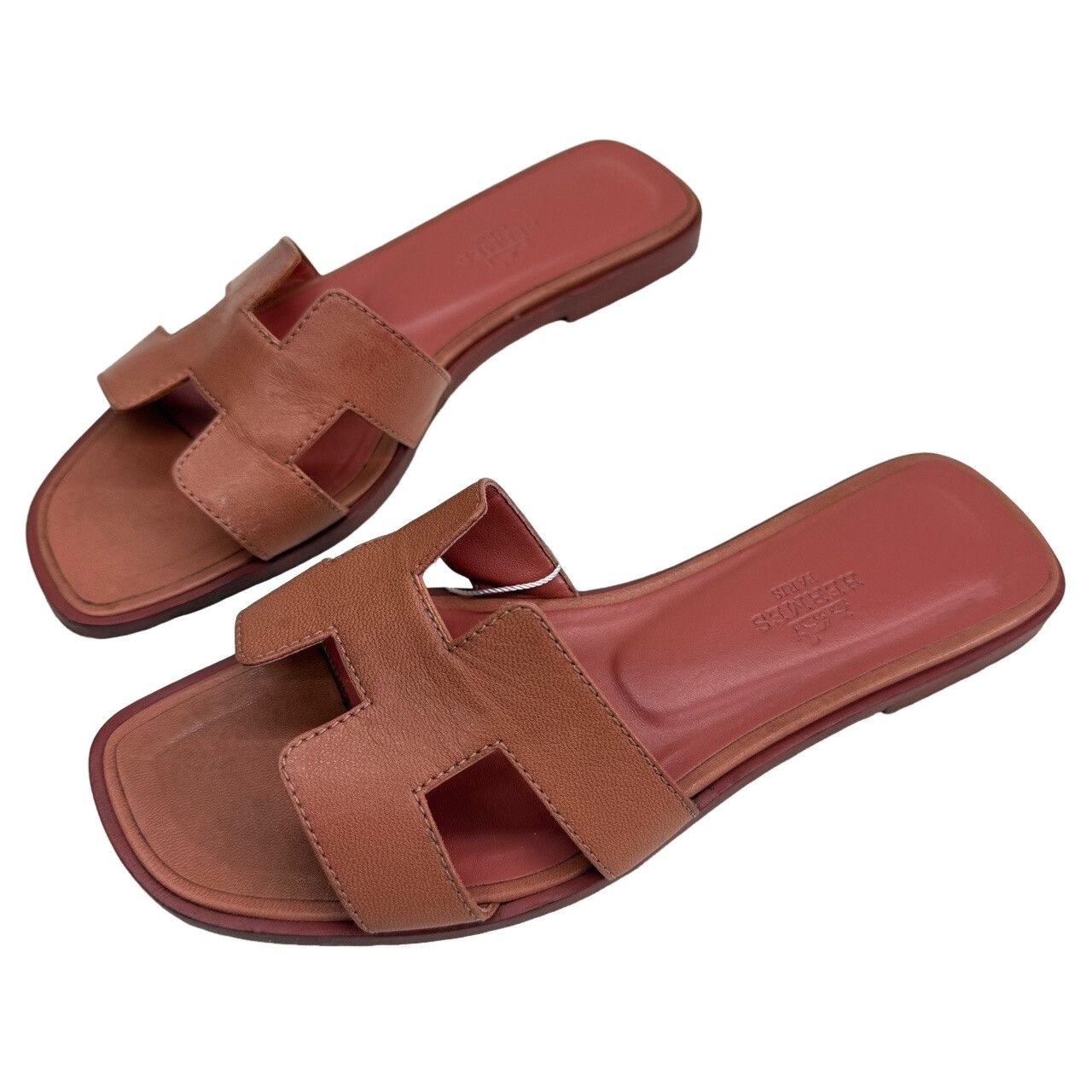 Hermes Hermes Brown Leather Oran Sandals Size 36 Size US 6 / IT 36 - 1 Thumbnail