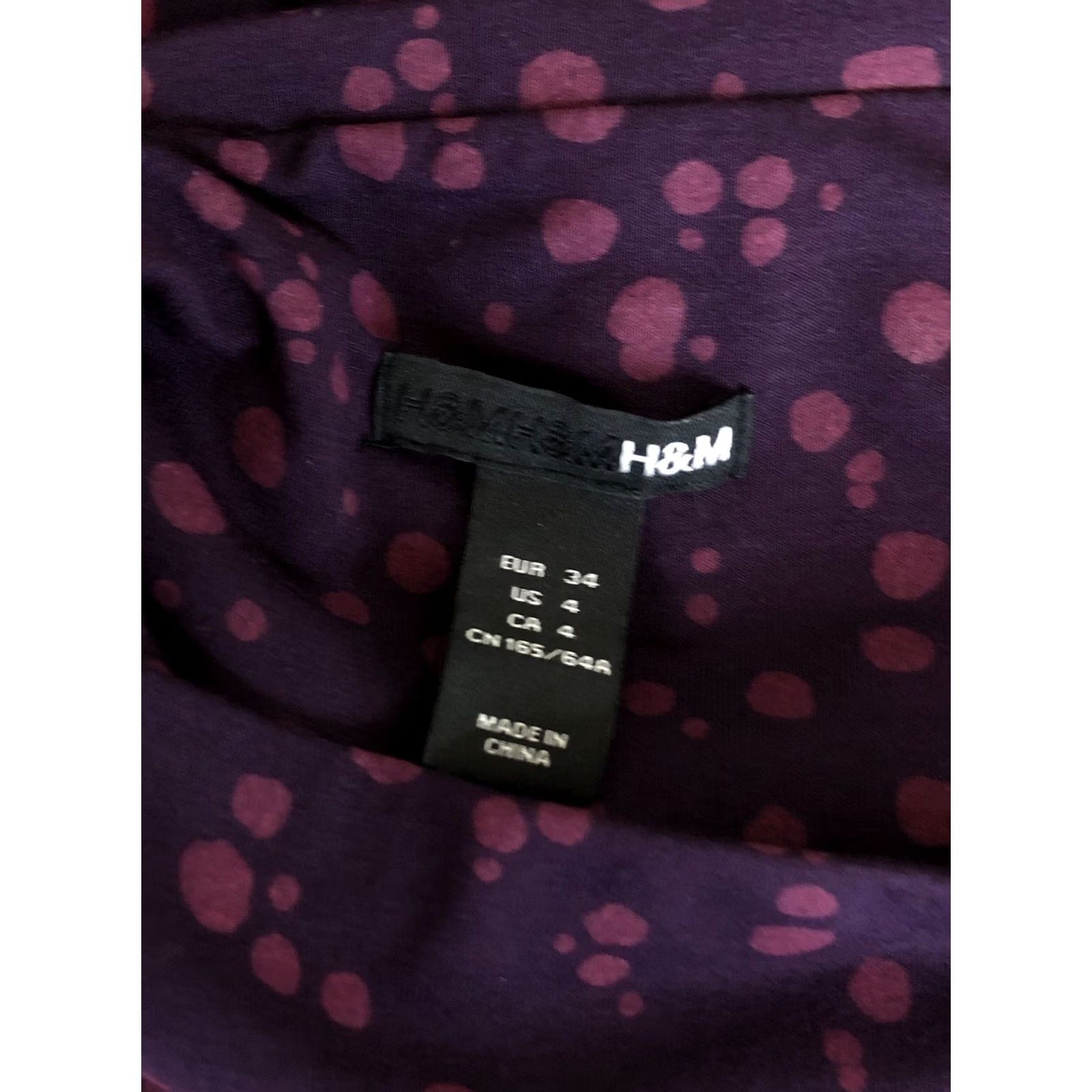 H&M H&M Skirt Purple Polka Dot Geometric 4 26"W Grunge Career Punk 90s Womens Size 27" / US 4 / IT 40 - 3 Thumbnail