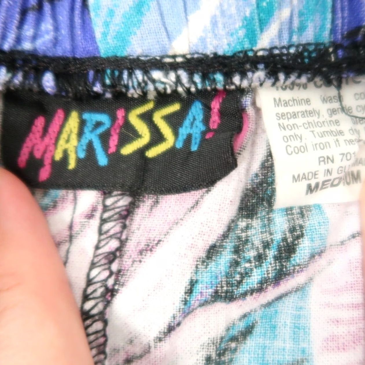 Vintage VINTAGE Marissa Boxer Shorts M Blue Purple Tropical Floral 90s Womens Size 32" / US 10 / IT 46 - 4 Thumbnail